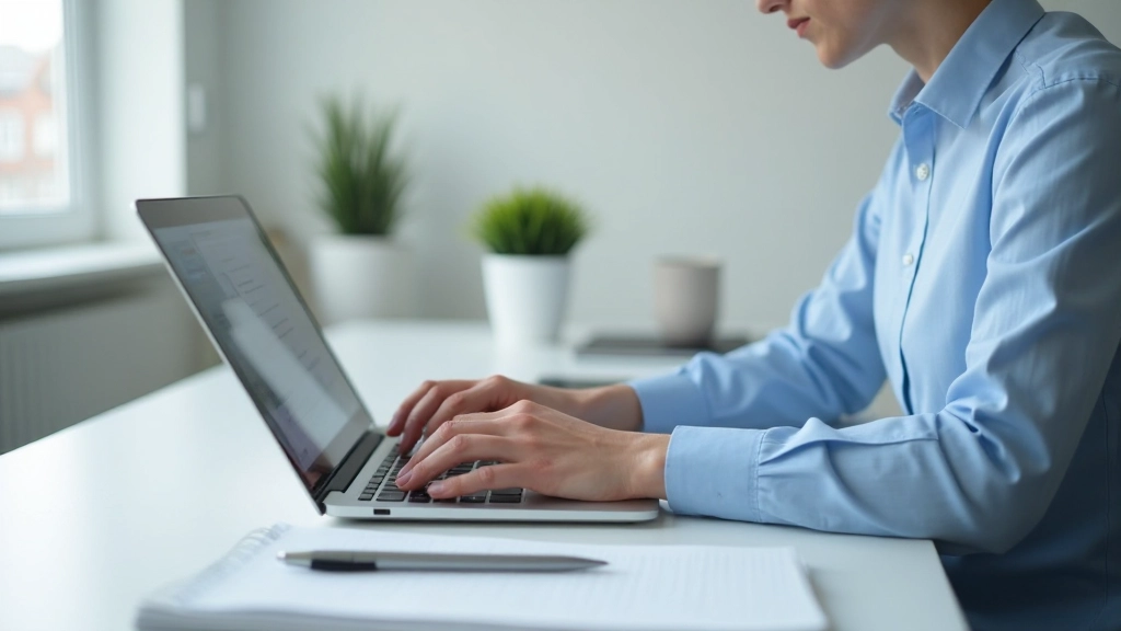 Professional workspace with organized desk and productivity tools