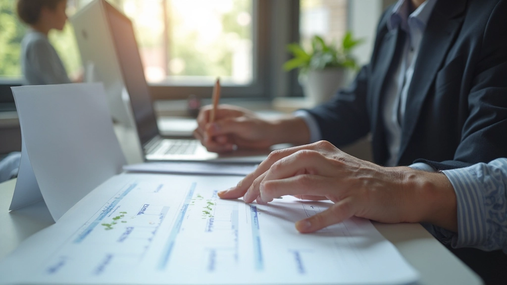 Fokuserad person arbetar med tidsblockering, kalender och planeringsverktyg synliga på skärm