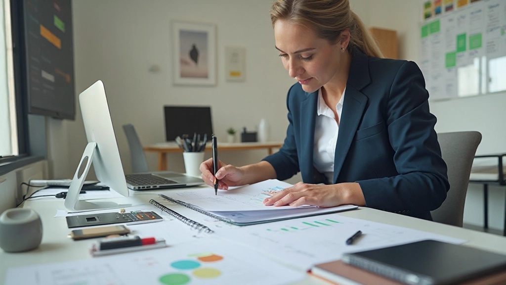 Professionell tidplanering på modernt kontorsarbetsrum med kalender och planeringsverktyg